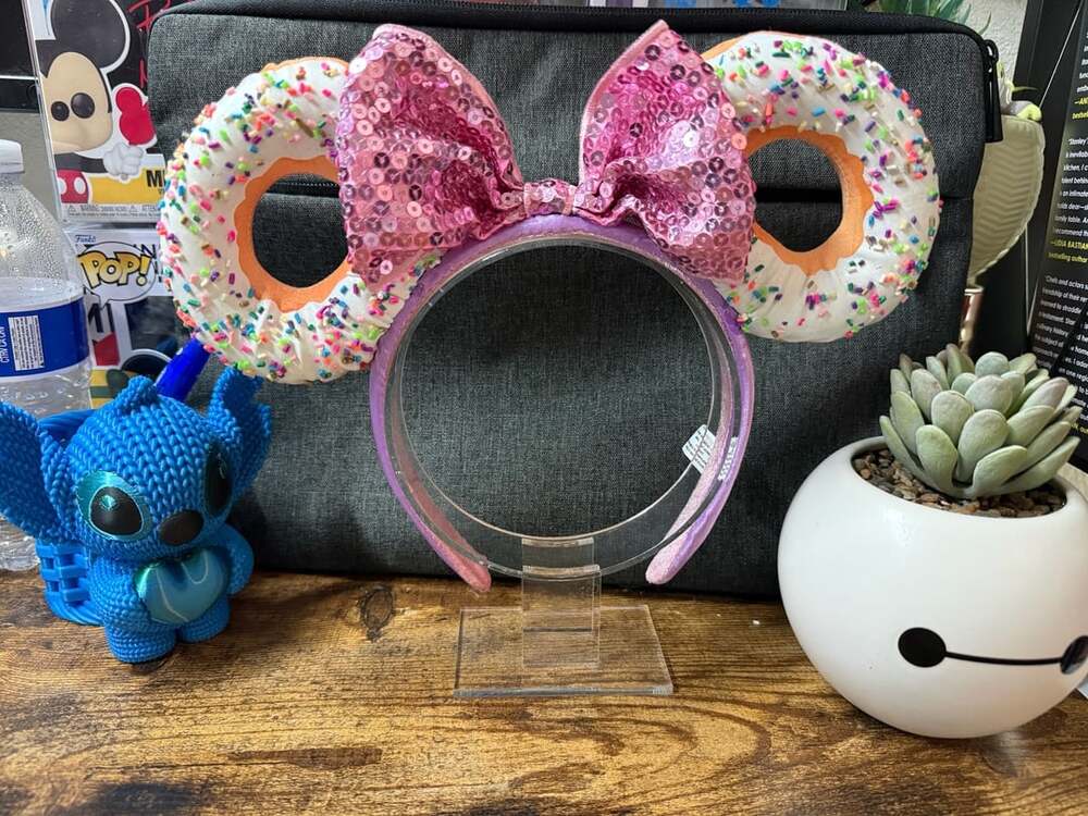 EUC Disney Parks Donut Ears Headband with Sequin Bow